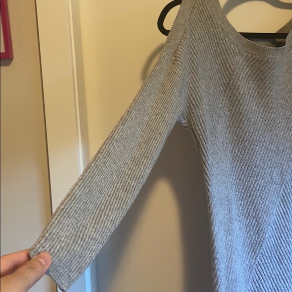 RW CO. Grey Sweater Cold Shoulder Dress - Picture 2 of 6